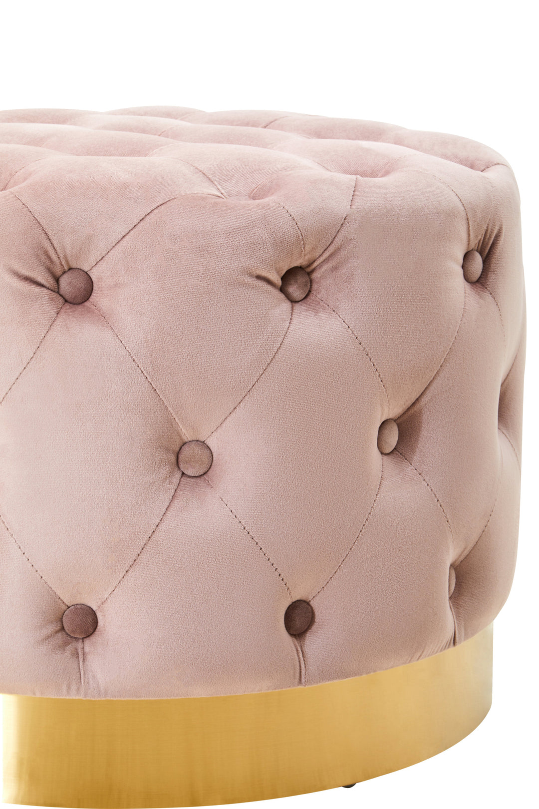 Loretta Dusky Pink Velvet Stool with Gold Base