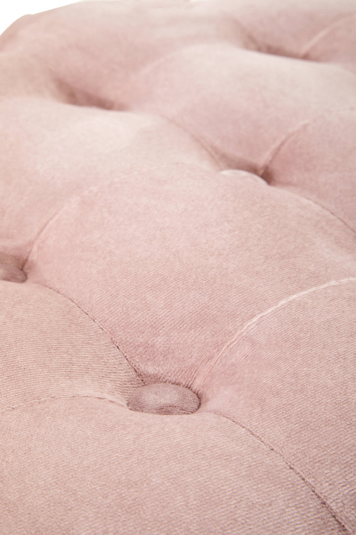 Loretta Dusky Pink Velvet Stool with Gold Base