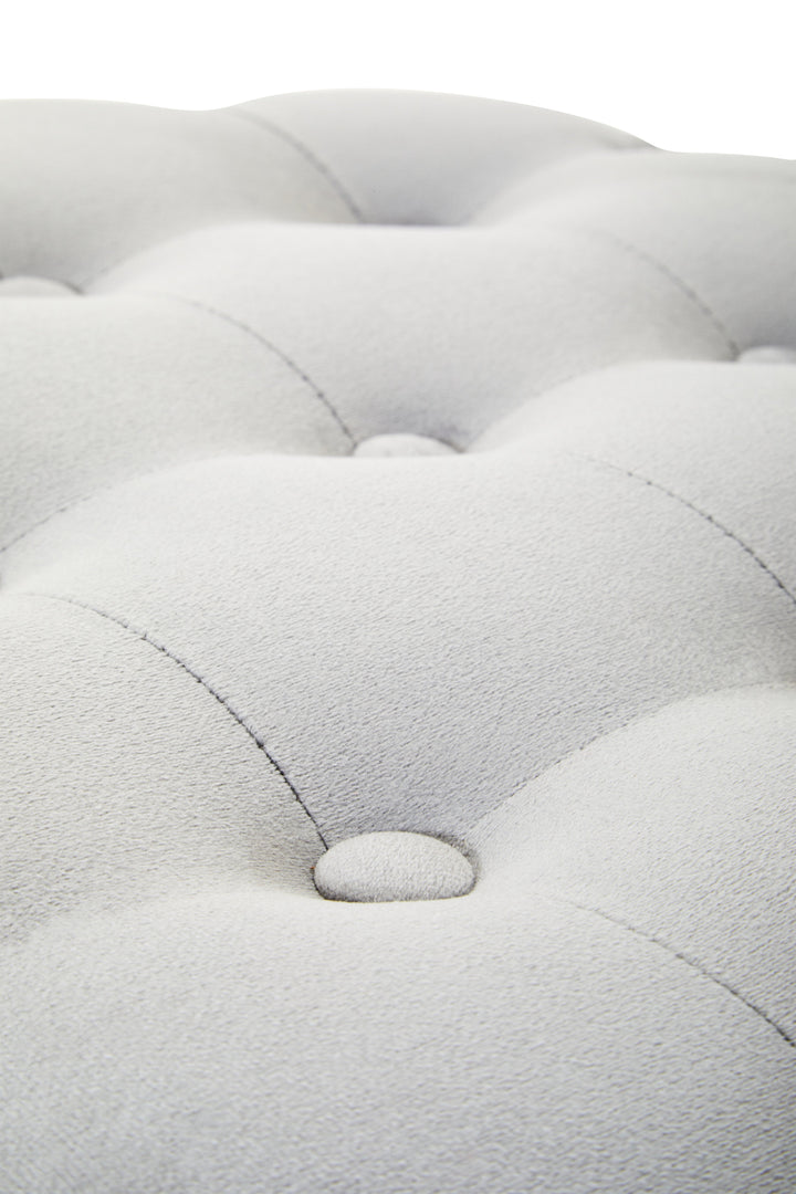 Loretta Grey Velvet Stool with Gold Base