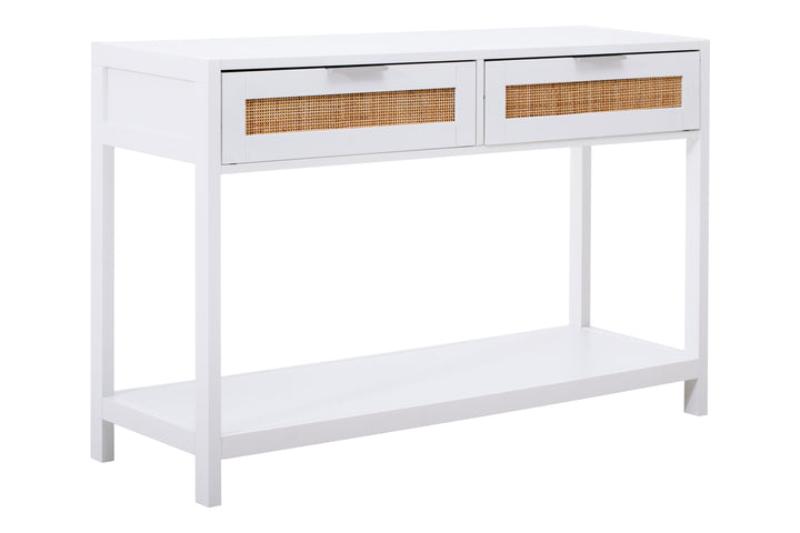 Sherman Console Table in White Wood Finish
