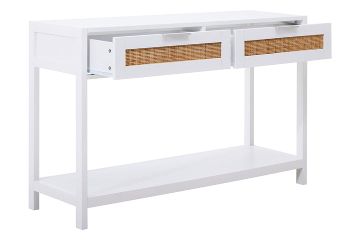Sherman Console Table in White Wood Finish
