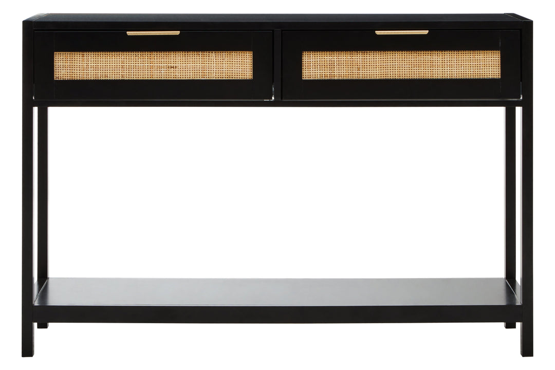 Sherman Console Table in Black Wood Finish