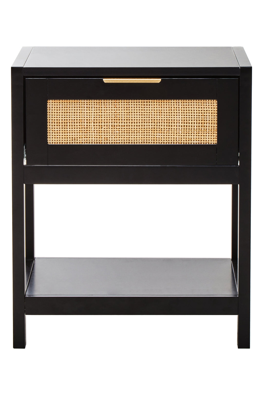 Sherman Black & Natural Bedside Table