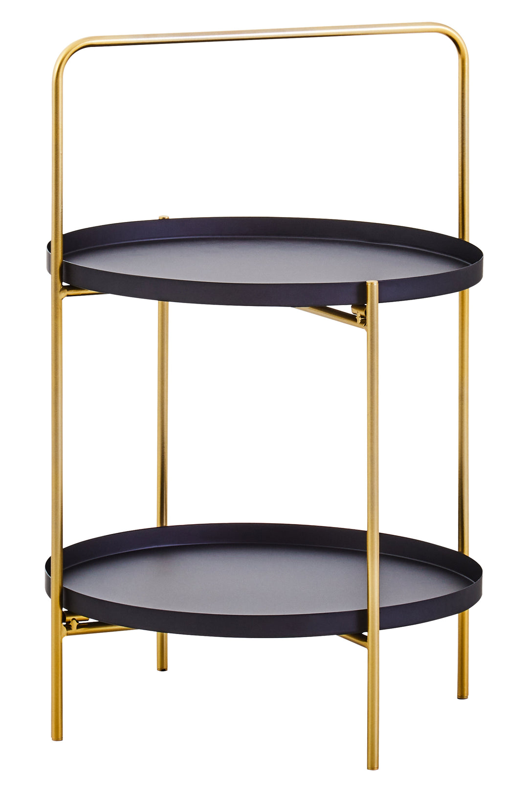 Trosa Side Table – Two Tier in Black and Gold Finish