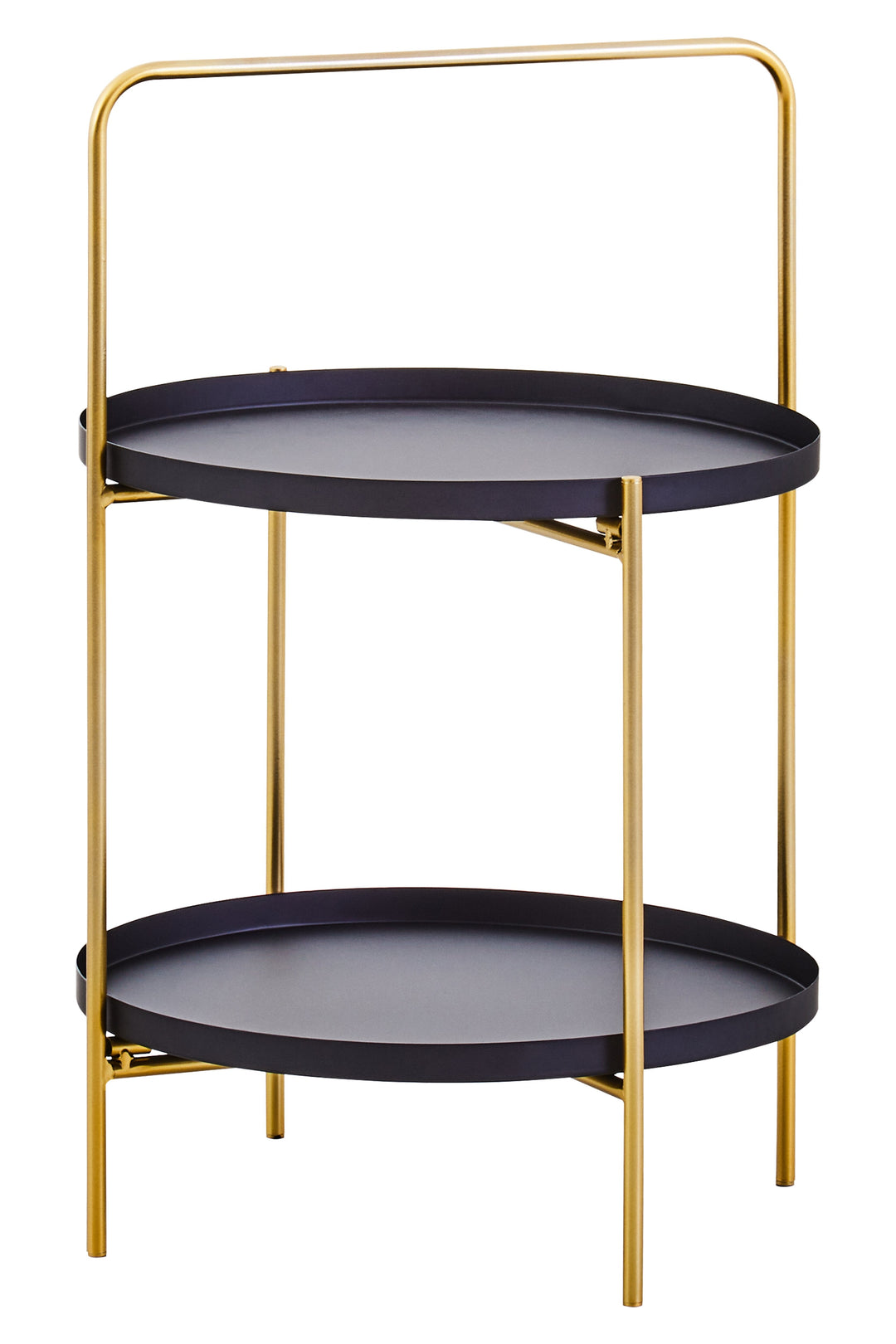 Trosa Side Table – Two Tier in Black and Gold Finish