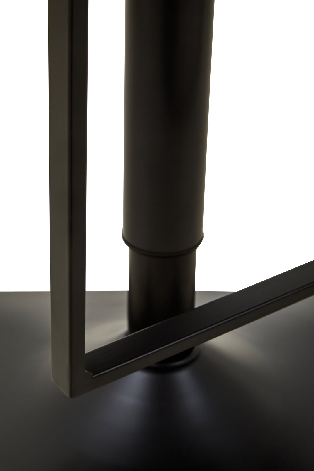 Baina White Leather & Black Base Bar Chair