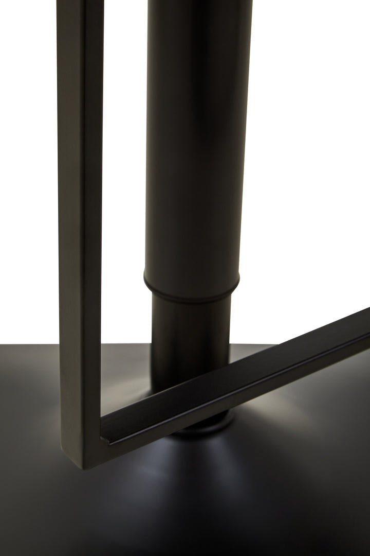 Baina White Leather & Black Base Bar Chair