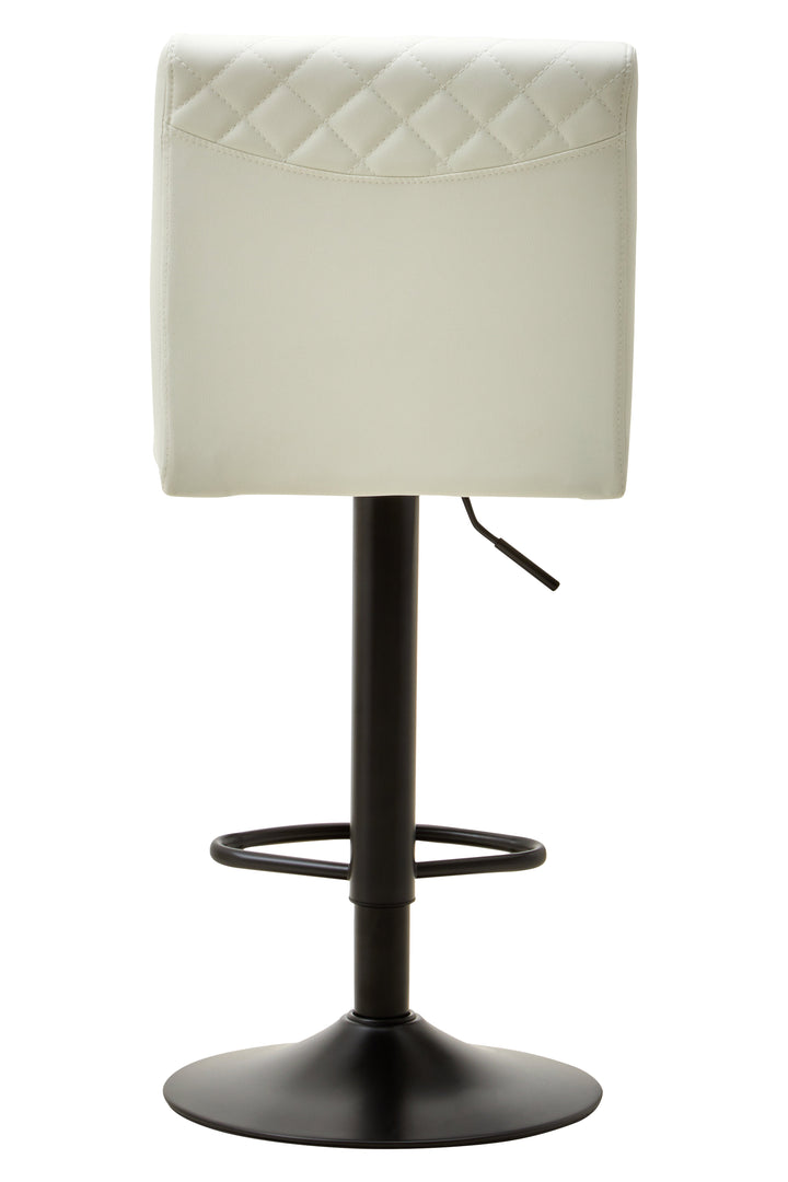 Baina White Leather High-Back Bar Chair