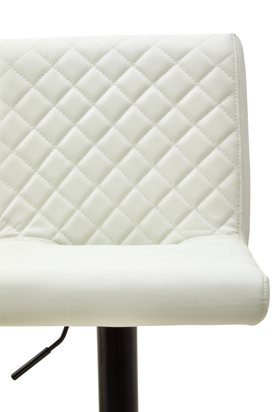 Baina White Leather High-Back Bar Chair