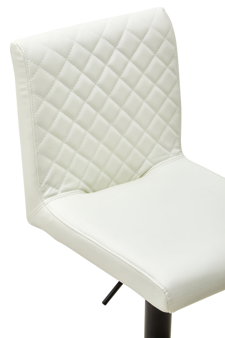 Baina White Leather High-Back Bar Chair