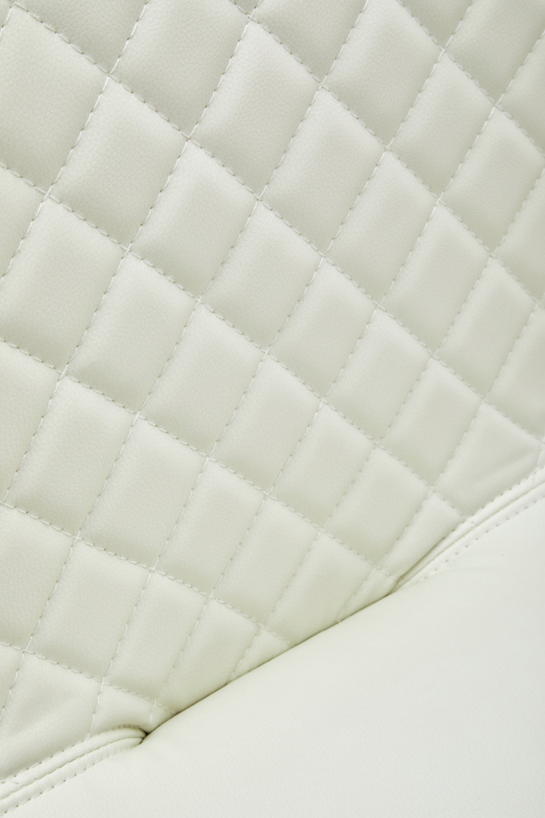 Baina White Leather High-Back Bar Chair