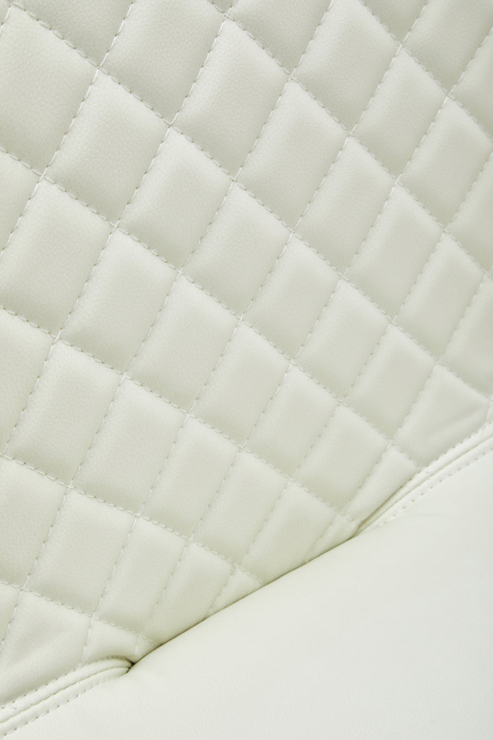 Baina White Leather High-Back Bar Chair