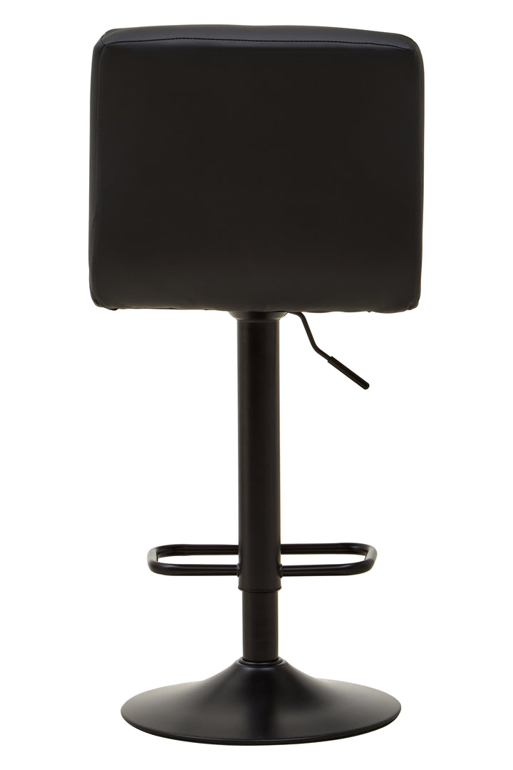 Baina Black Quilted Leather Bar Stool