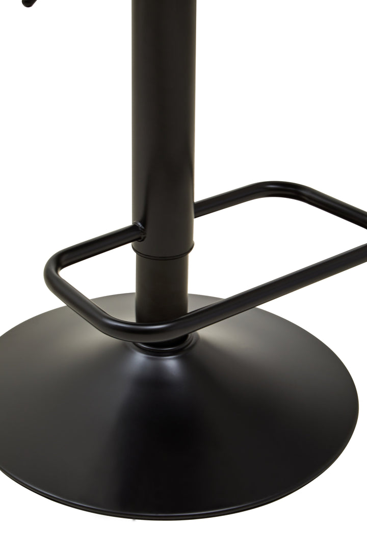 Baina Black Quilted Leather Bar Stool