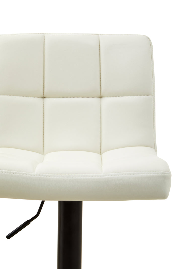 Baina White Quilted Leather Bar Stool