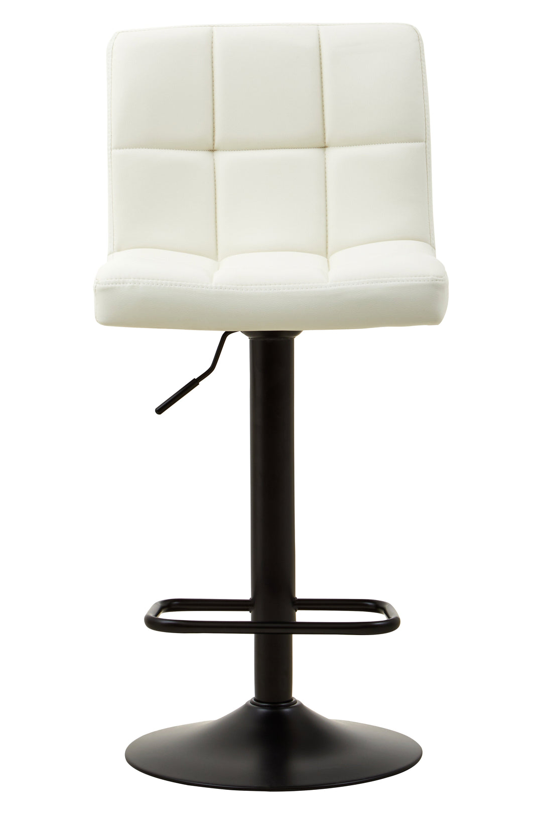 Baina White Quilted Leather Bar Stool