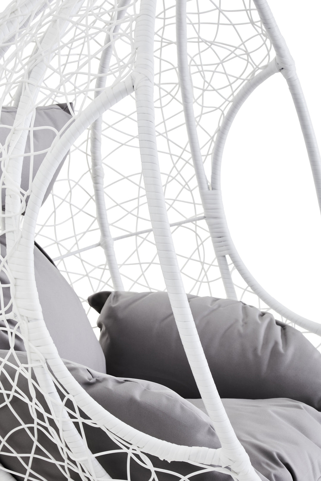 Goa White Hanging Chair with Cut-Out Sides