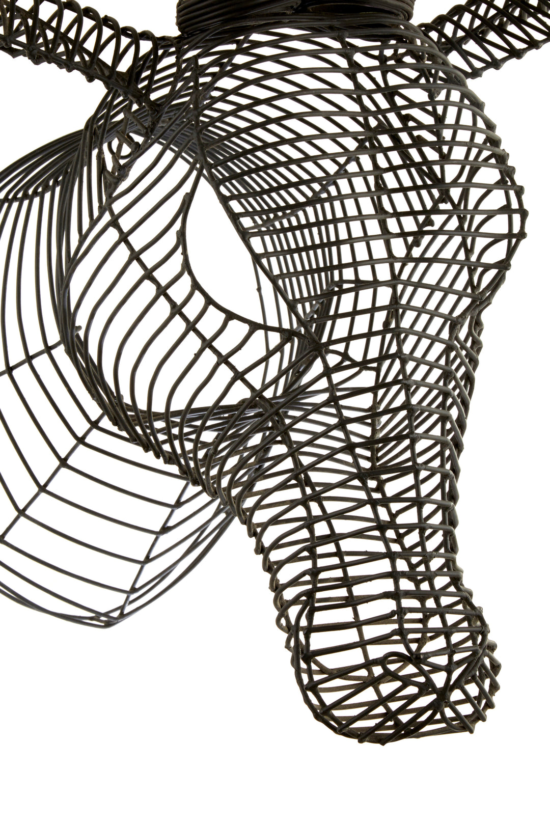 Zania Antelope Head Sculpture in Black Wire Frame