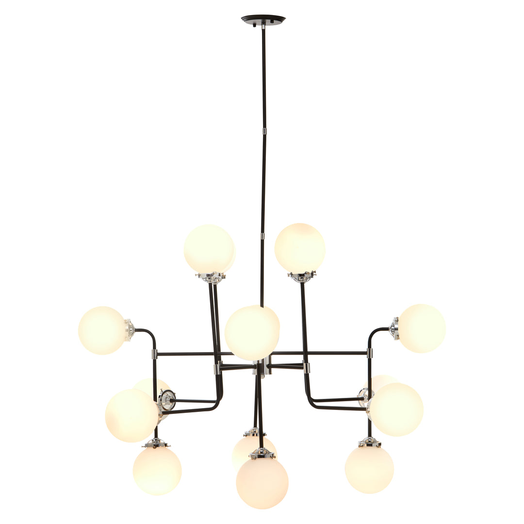 Abira Black and Chrome Sixteen-Arm Pendant Light