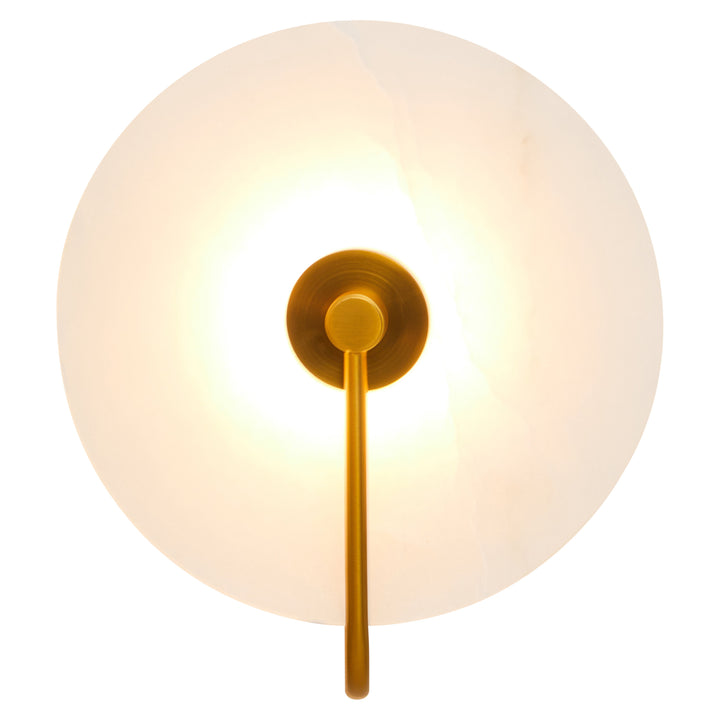 Waldorf Wall Light with White Marble and Gold Accents