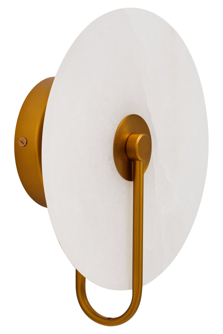 Waldorf Wall Light with White Marble and Gold Accents
