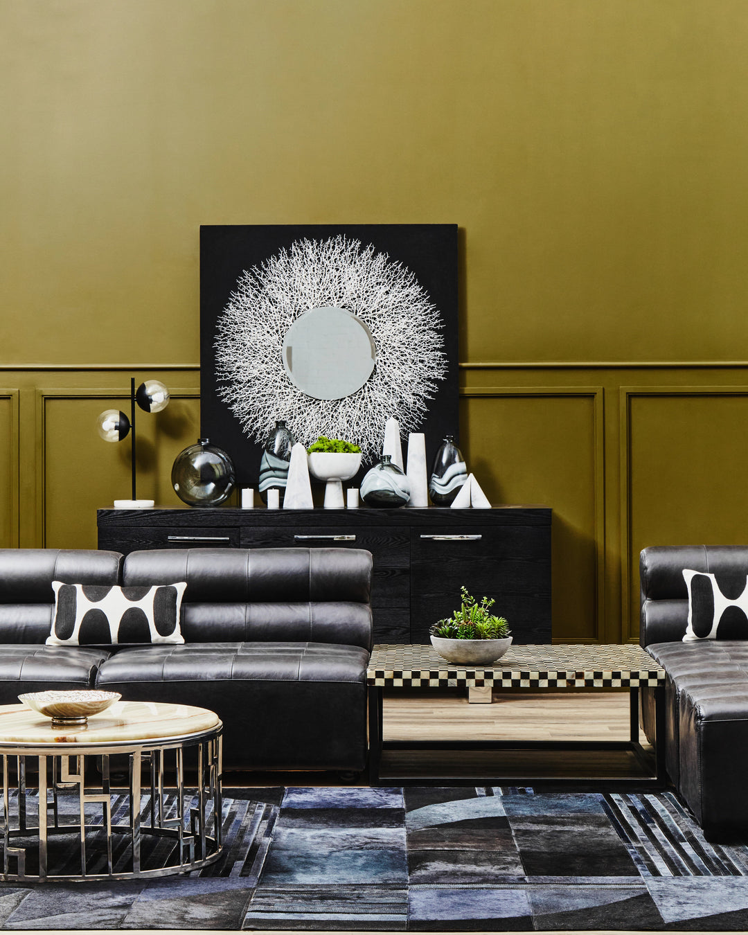 Modello Abstract Wall Art with Mirrored Panels