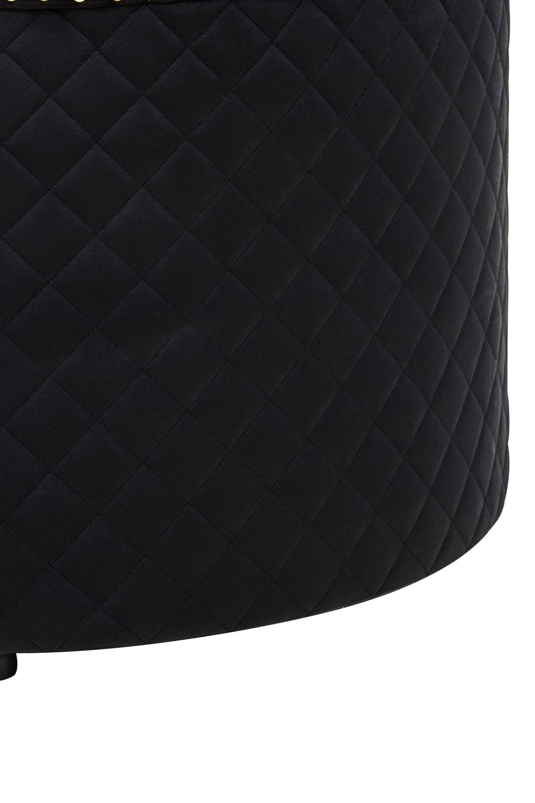 Zamora Round Black Velvet Ottoman