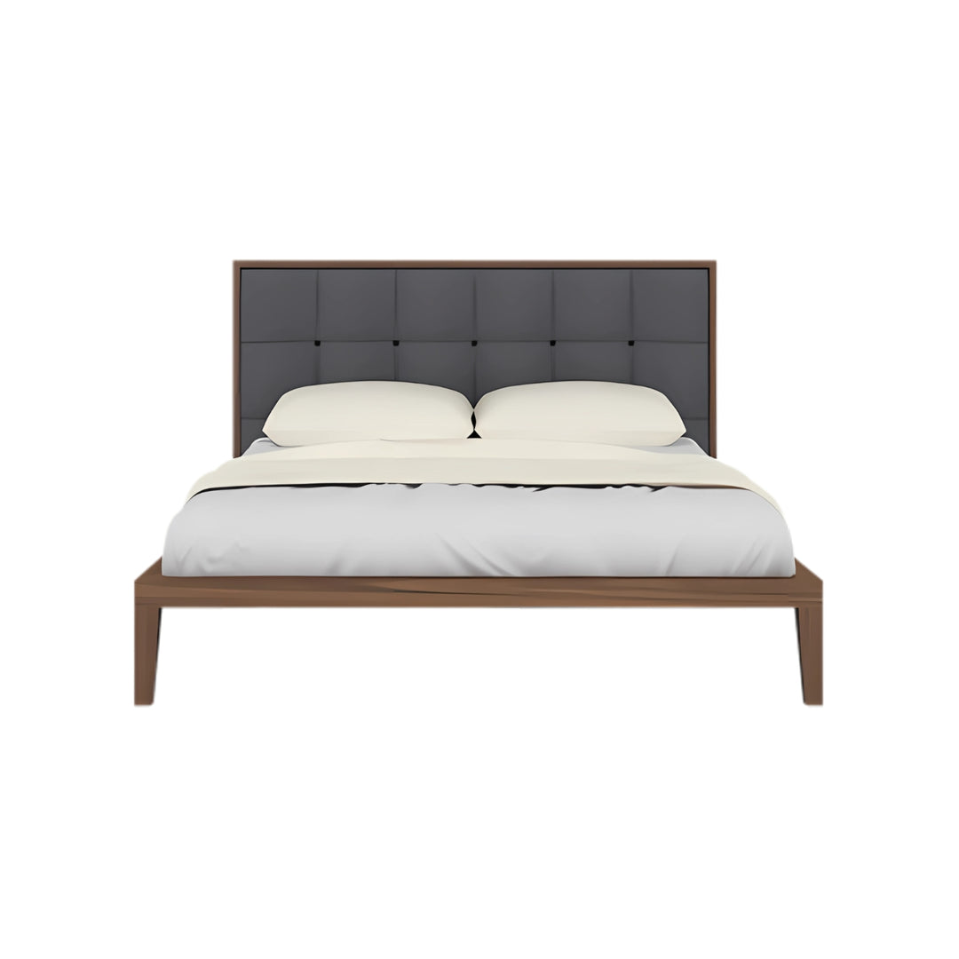 Calla Bed – Elegant Wooden Bed Frame in Walnut or Grey Finish