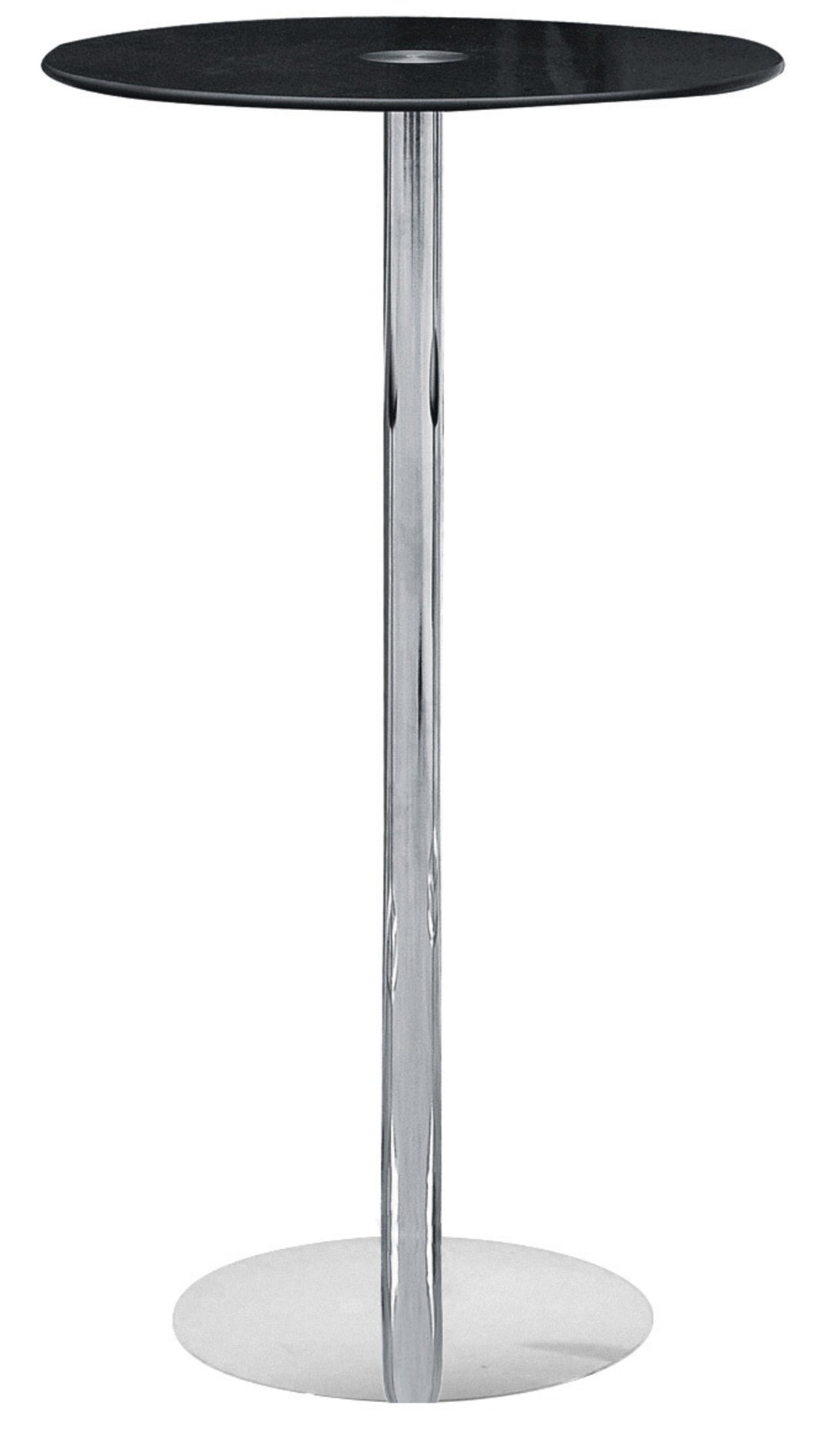 Adam Sleek Black Glass-Top Bar Table