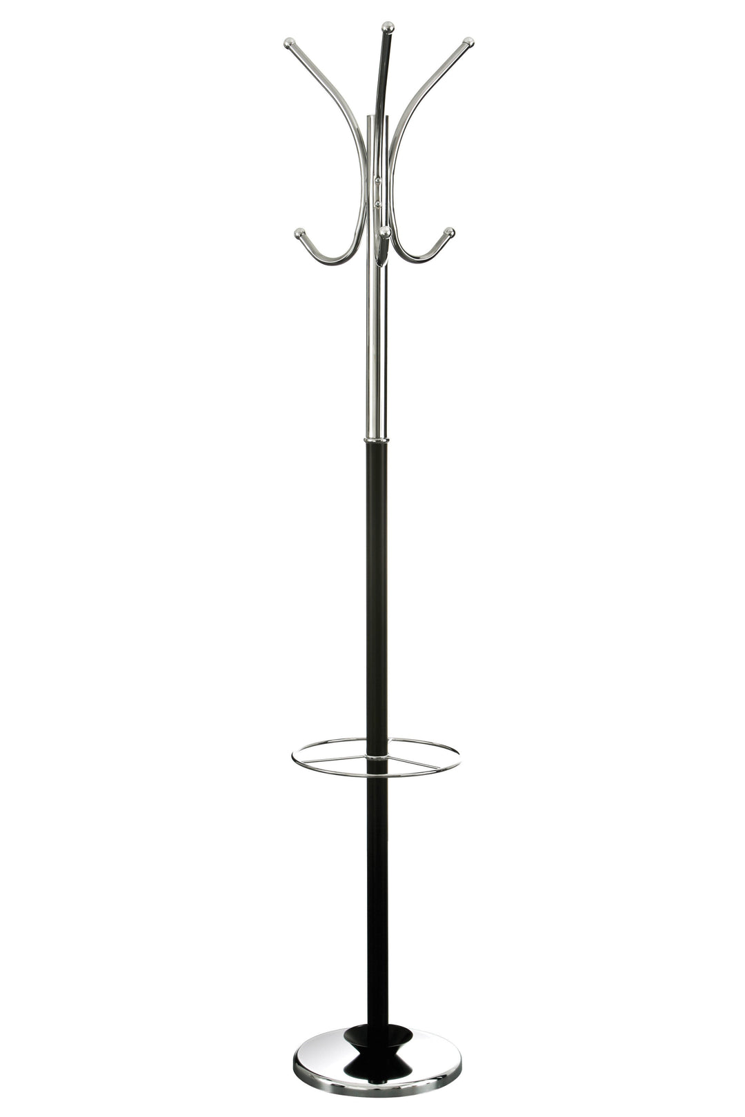Drew Black & Chrome Floor Coat Stand