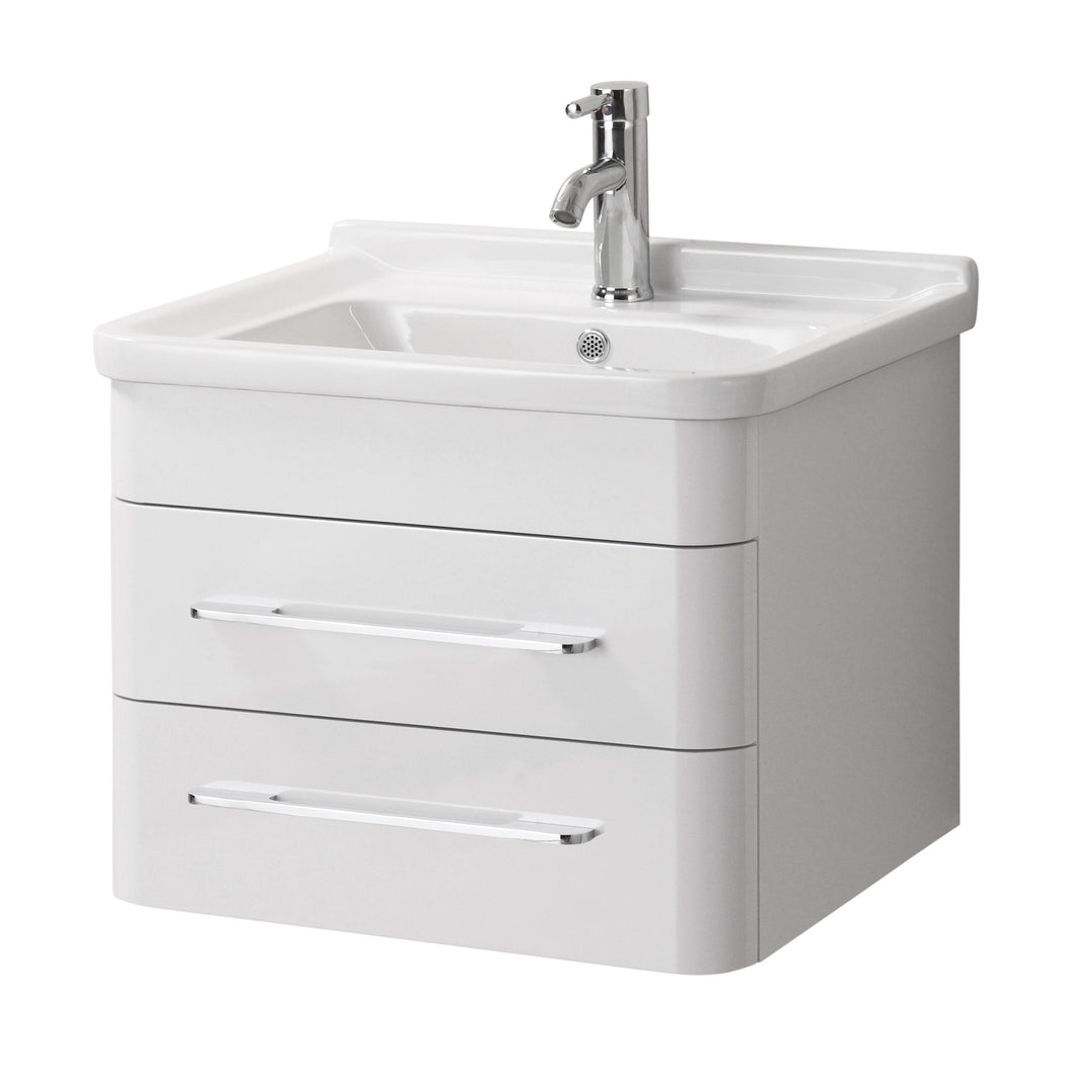 Savannah White High-Gloss 2-Drawer Under-Basin Cabinet