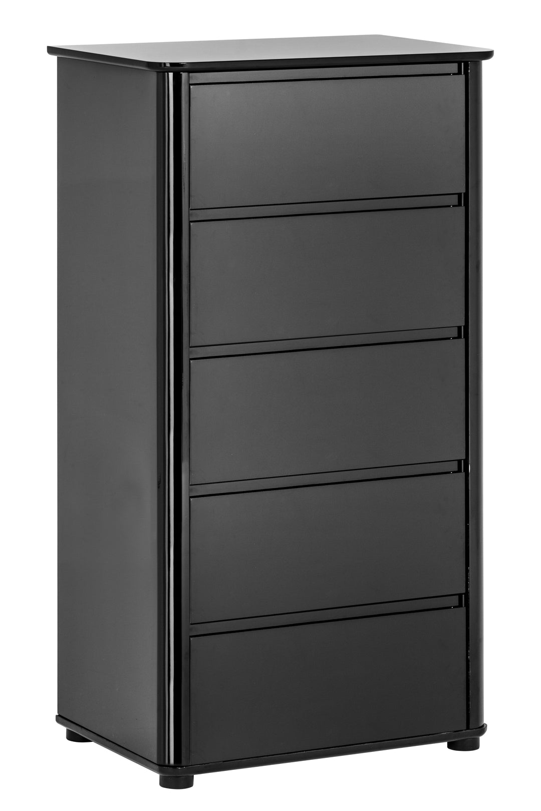 Moritz Chest in Black High Gloss Finish with 5 Drawers