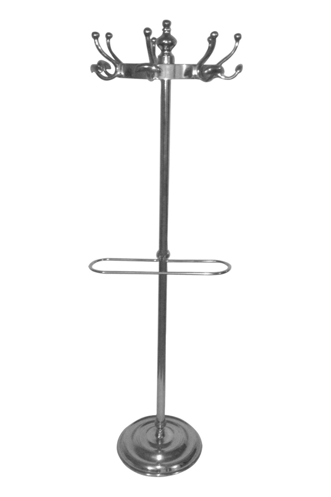 Arris Polished Aluminium Floor Coat Stand