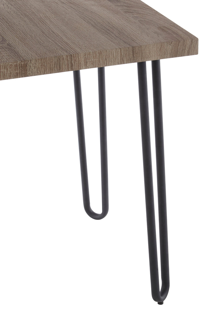 Borough Side Table with Wooden Top and Hairpin Metal Legs