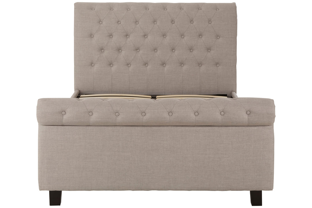 Orlando Ottoman Double Bed in Light Grey Finish