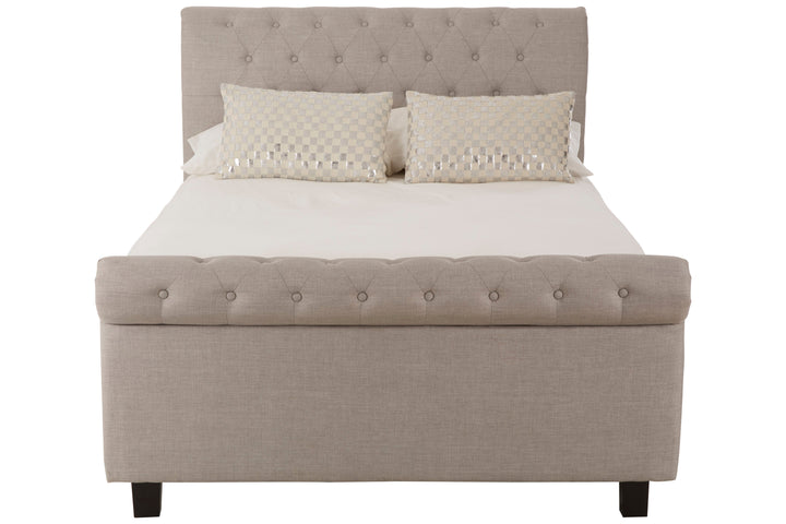 Orlando Ottoman Double Bed in Light Grey Finish