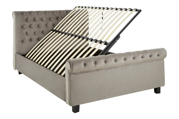 Orlando Ottoman King Bed in Grey Finish