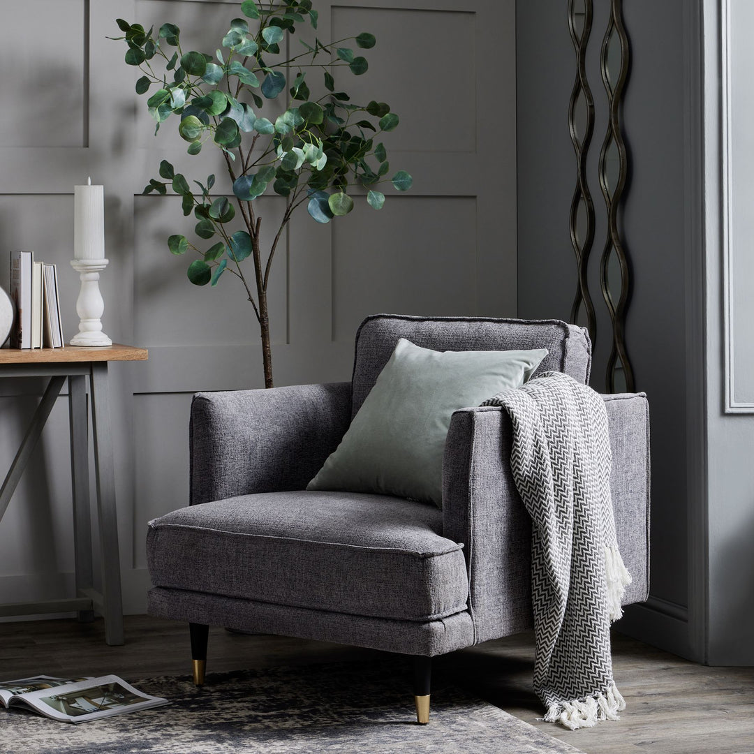 Hampton Grey Large Armchair – Classic Design with Generous Comfort