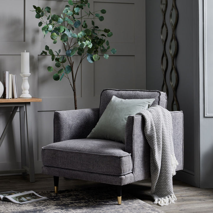 Hampton Grey Large Armchair – Classic Design with Generous Comfort