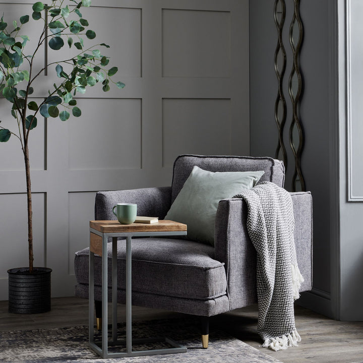 Hampton Grey Large Armchair – Classic Design with Generous Comfort