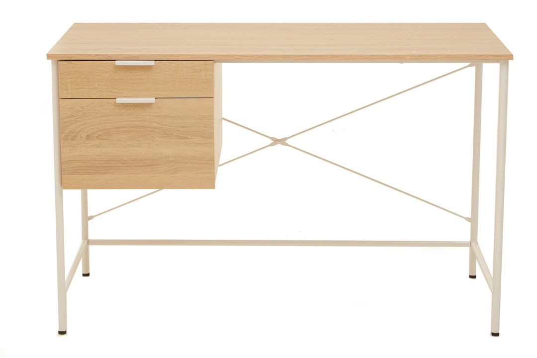 Bradbury Desk in Natural Oak Veneer with Drawers