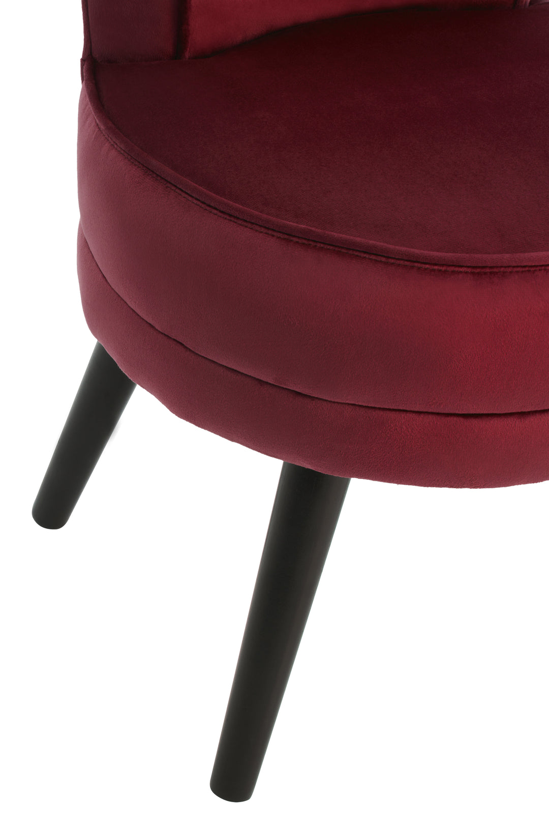 Children’s Loretta Chair in Rich Wine Velvet Upholstery