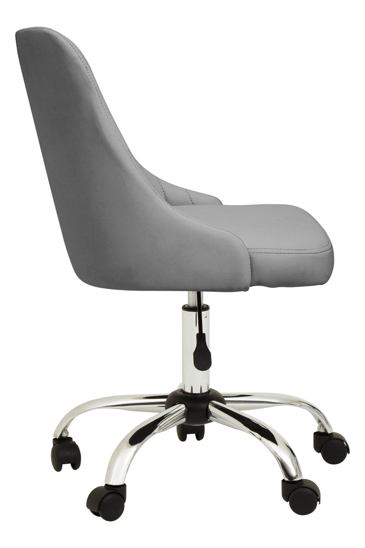 Brent Grey Faux Leather Swivel Office Chair