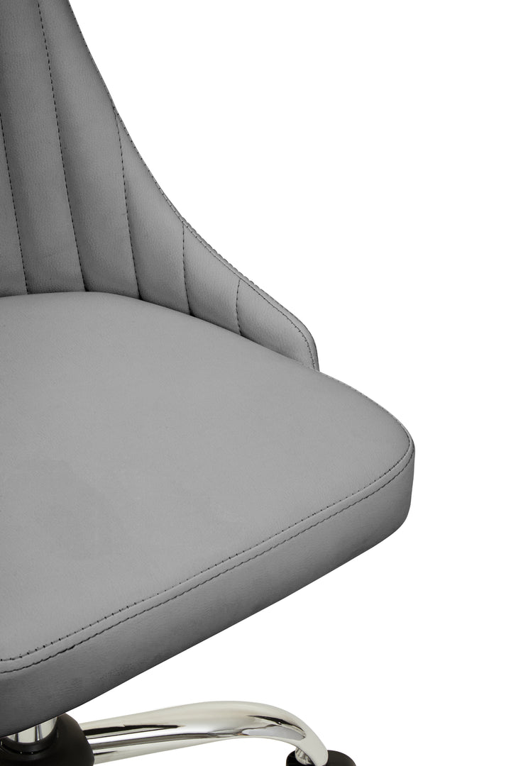 Brent Grey Faux Leather Swivel Office Chair