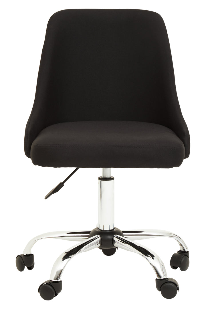 Brent Black Faux Leather Office Chair with Chrome Base
