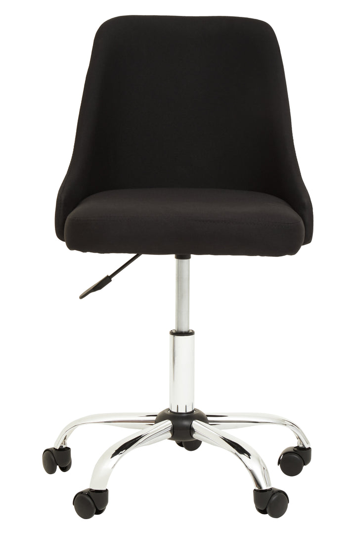 Brent Black Faux Leather Office Chair with Chrome Base