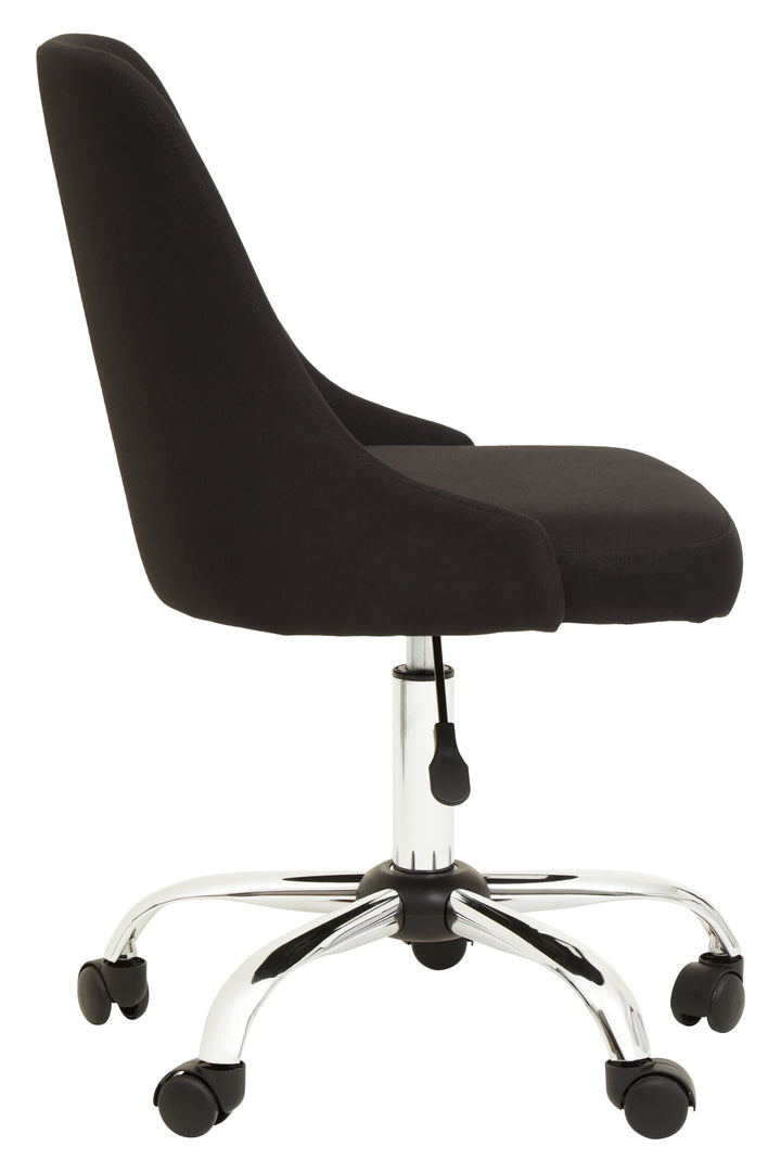 Brent Black Faux Leather Office Chair with Chrome Base