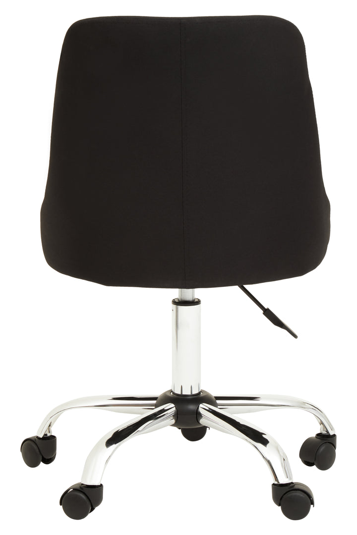 Brent Black Faux Leather Office Chair with Chrome Base