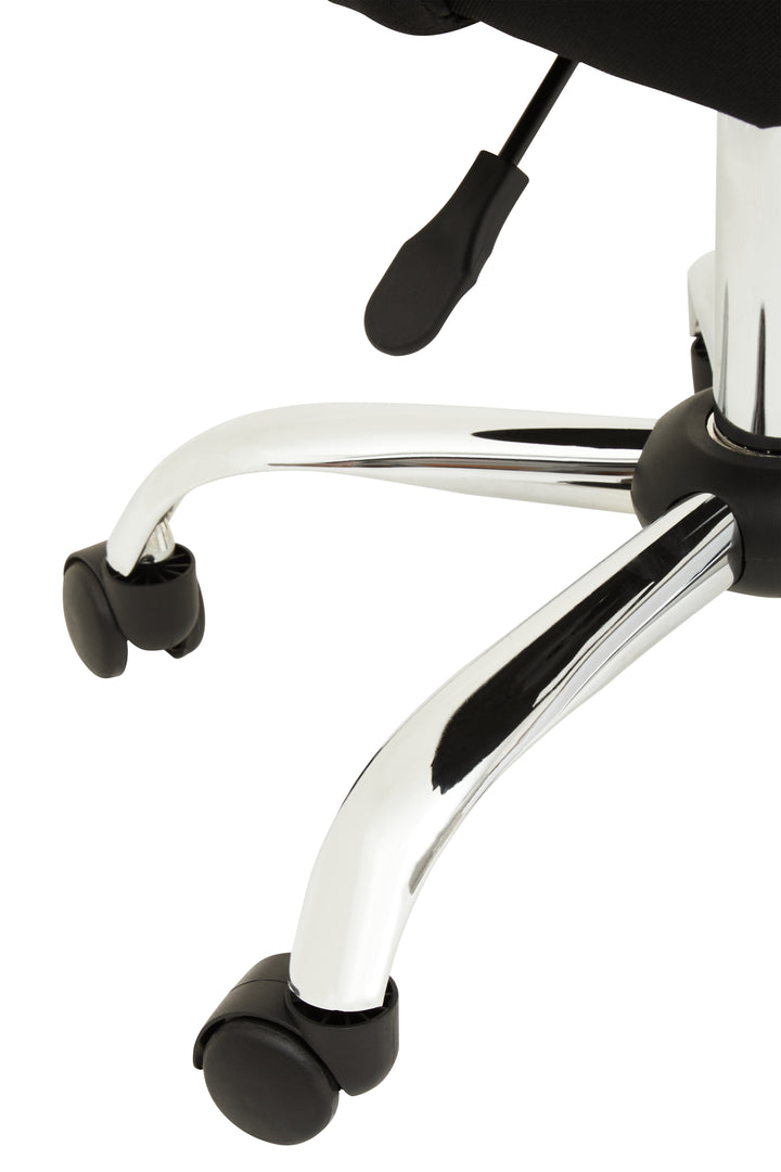 Brent Black Faux Leather Office Chair with Chrome Base