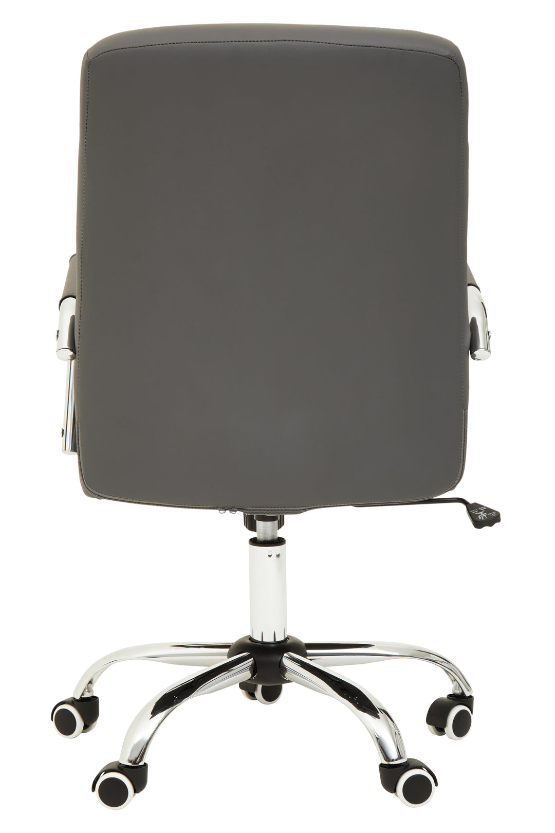 Brent Grey Faux Leather Office Chair with Chrome Detailing